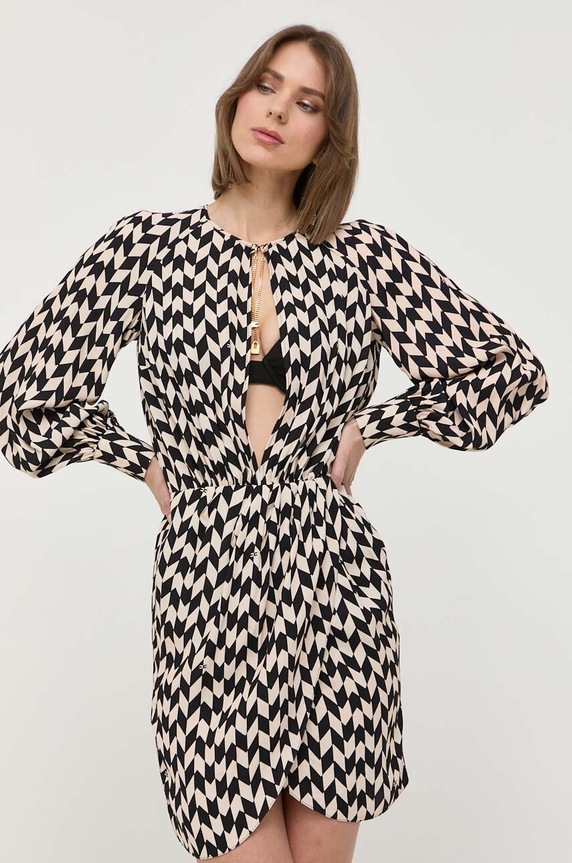 Φόρεμα Elisabetta Franchi εμπριμέ μαύρο AB38632E2