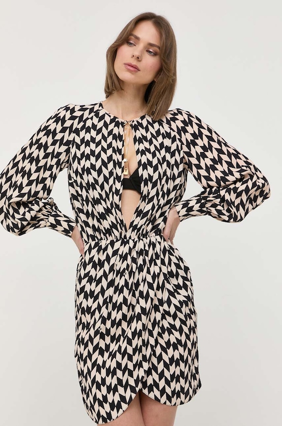 Φόρεμα Elisabetta Franchi εμπριμέ μαύρο AB38632E2