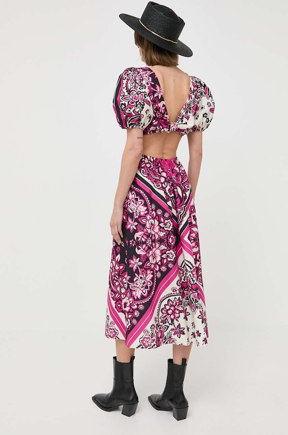 Oblečení Bavlněné šaty Red Valentino 2R0VAHK06SM fialová