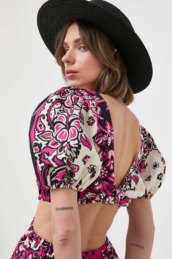 Bavlněné šaty Red Valentino fialová 2R0VAHK06SM