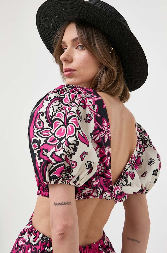 Bavlněné šaty Red Valentino fialová 2R0VAHK06SM