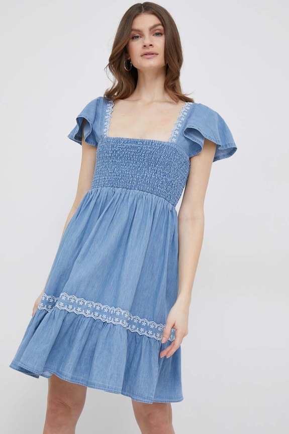 Pepe Jeans rochie din denim Adele mini albastru PL953221.551