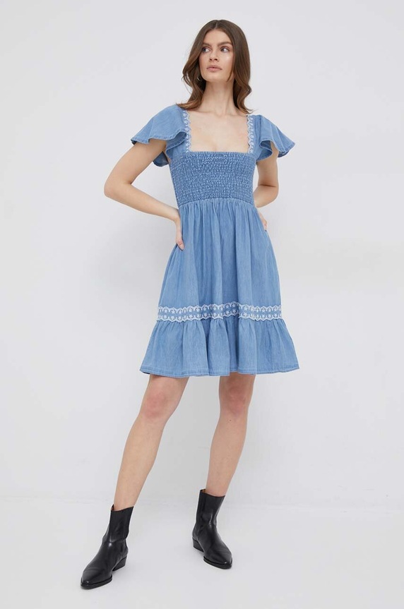 Pepe Jeans rochie din denim Adele PL953221.551 albastru SS23