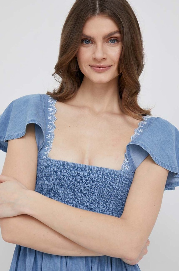 Pepe Jeans rochie din denim Adele albastru PL953221.551
