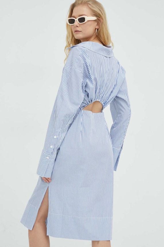 Herskind rochie din bumbac mini albastru 4706938