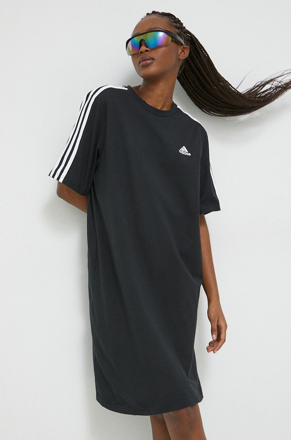 Bavlněné šaty adidas mini černá HR4923