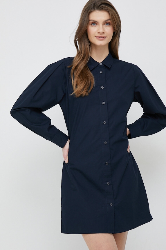 Tommy Hilfiger sukienka bawełniana bawełna granatowy WW0WW37976.PPYX