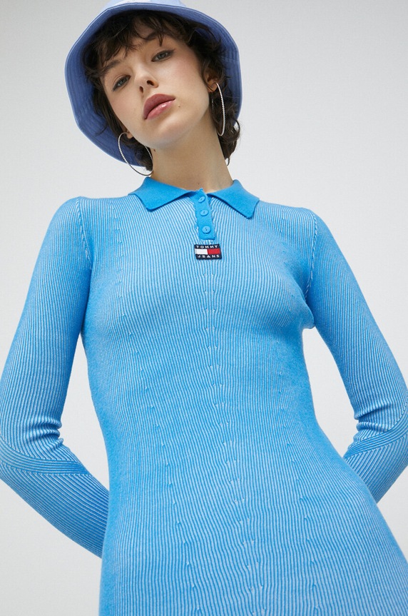 Tommy Jeans rochie DW0DW15366.PPYX albastru SS23
