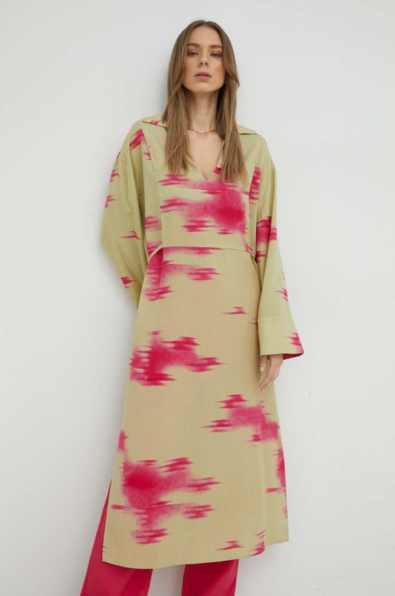 Samsoe Samsoe sukienka midi zielony F23100154