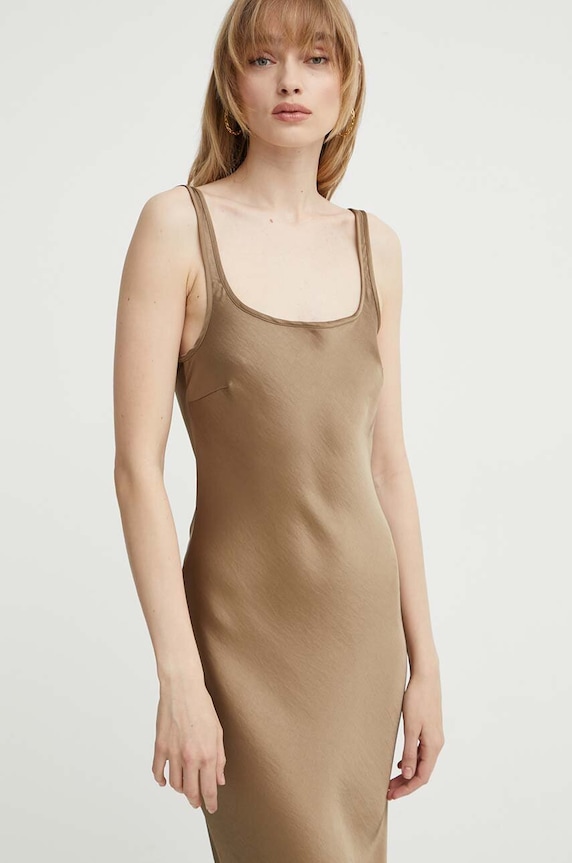 Samsoe Samsoe sukienka brązowy F23100173