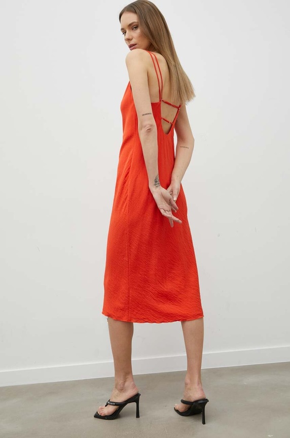 Samsoe Samsoe rochie F23100140 portocaliu SS23