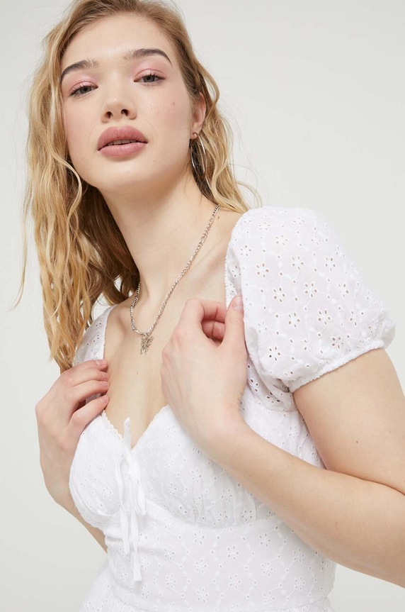 Hollister Co. sukienka bawełniana biały KI359.3127.100