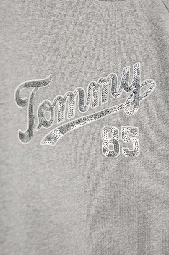 Dziewczynka Tommy Hilfiger sukienka bawełniana dziecięca KG0KG07008.PPYX szary
