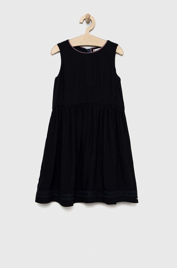 Tommy Hilfiger sukienka dziecięca rozkloszowany granatowy KG0KG07020.PPYX