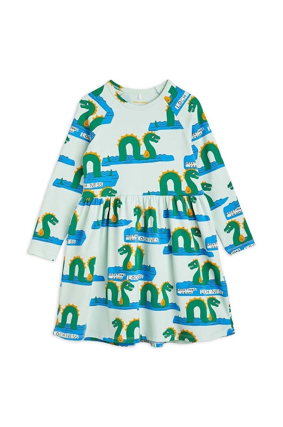 Mini Rodini sukienka dziecięca wzorzyste zielony 2315010275