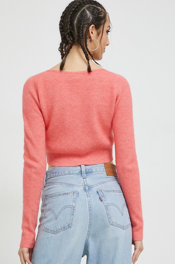 Odzież HUGO kardigan wełniany 50482444 pomarańczowy