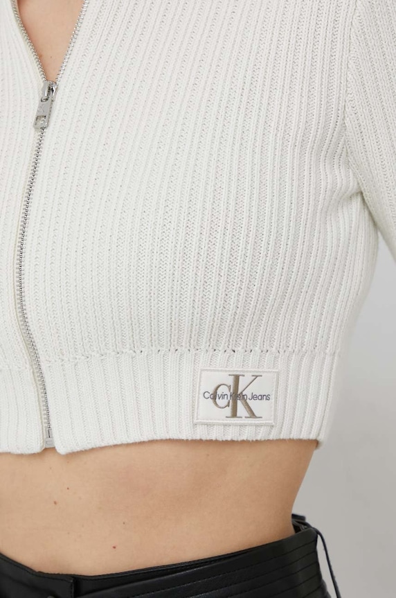 Calvin Klein Jeans kardigan bawełniany J20J220441.PPYX beżowy