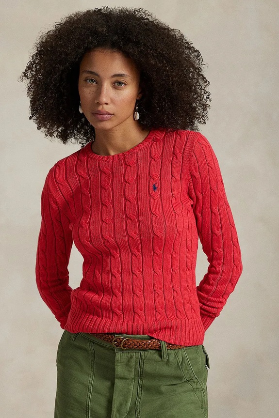 Βαμβακερό πουλόβερ Polo Ralph Lauren βαμβάκι κόκκινο 211891640