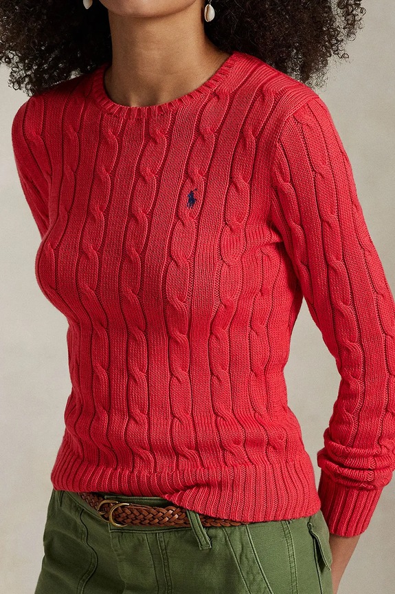 Βαμβακερό πουλόβερ Polo Ralph Lauren κόκκινο 211891640