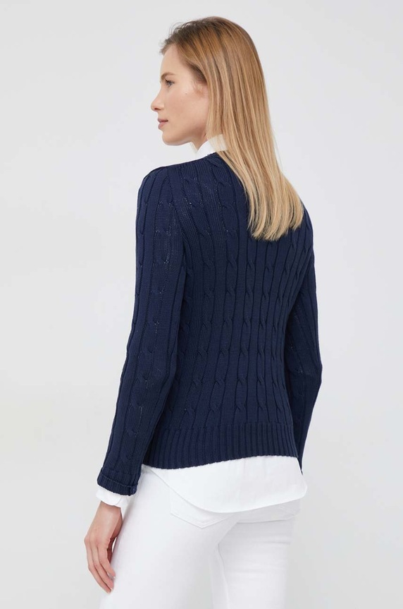 Odzież Polo Ralph Lauren sweter bawełniany 211891640 granatowy