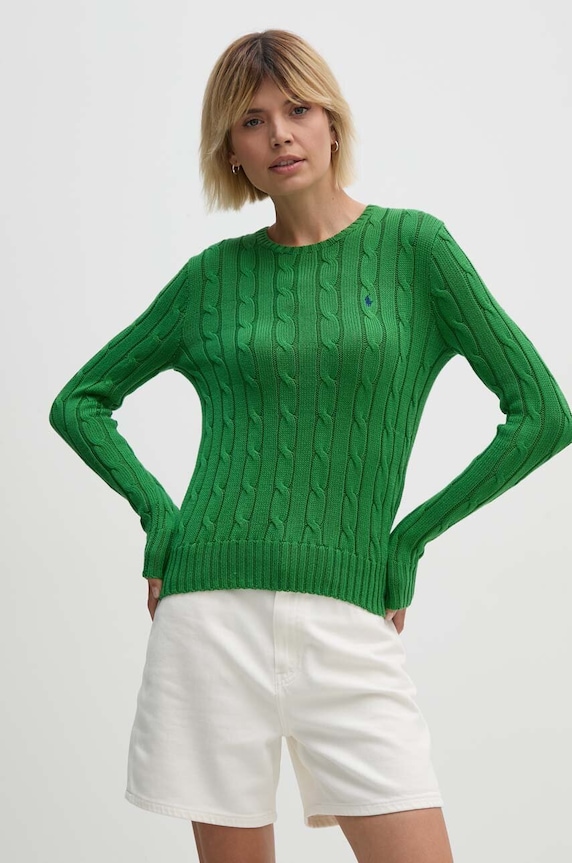 Βαμβακερό πουλόβερ Polo Ralph Lauren πράσινο 211891640