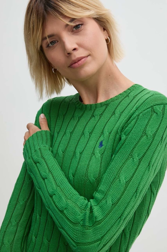 Βαμβακερό πουλόβερ Polo Ralph Lauren πράσινο 211891640