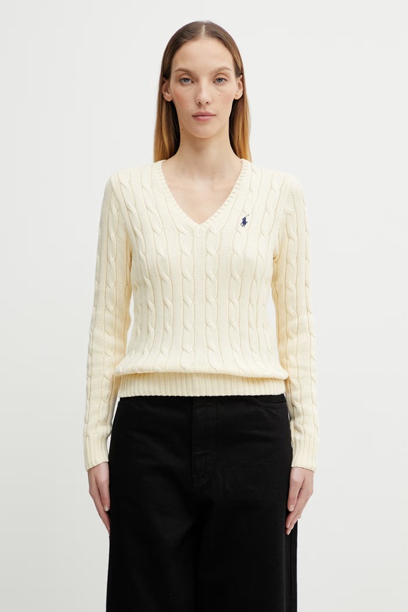 Pamučni pulover Polo Ralph Lauren zlatna 211891641