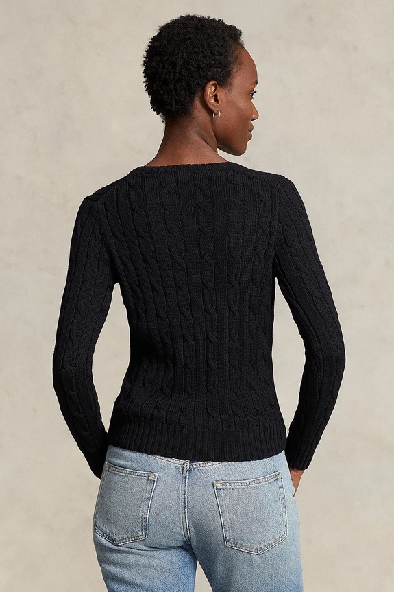 Βαμβακερό πουλόβερ Polo Ralph Lauren 211891641 μαύρο AA00