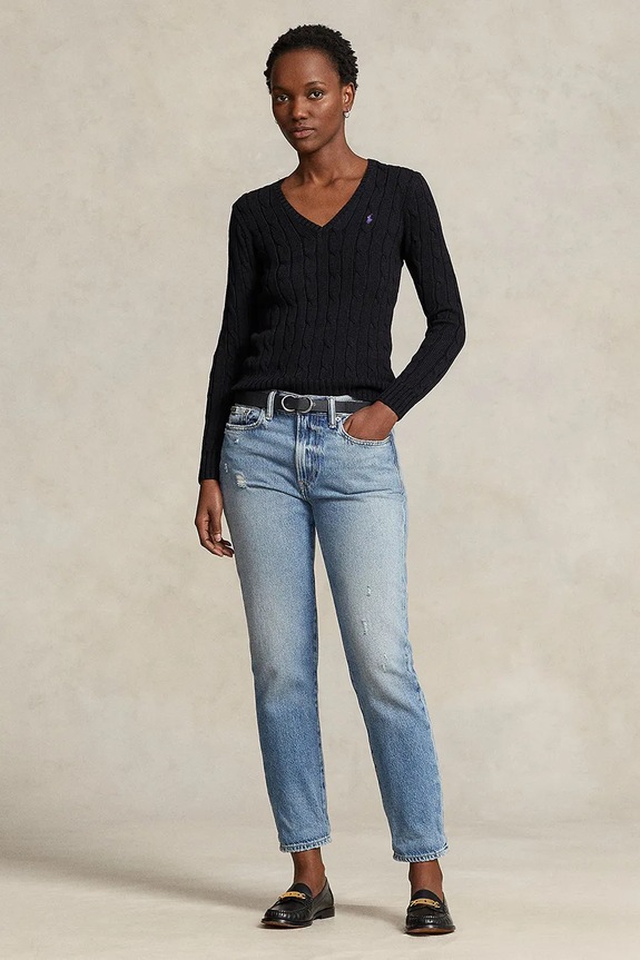 Ρούχα Βαμβακερό πουλόβερ Polo Ralph Lauren 211891641 μαύρο