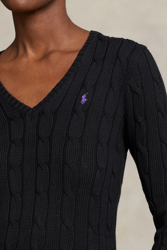 Βαμβακερό πουλόβερ Polo Ralph Lauren μαύρο 211891641