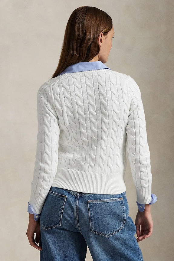 Βαμβακερή ζακέτα Polo Ralph Lauren 211891643 λευκό AA00