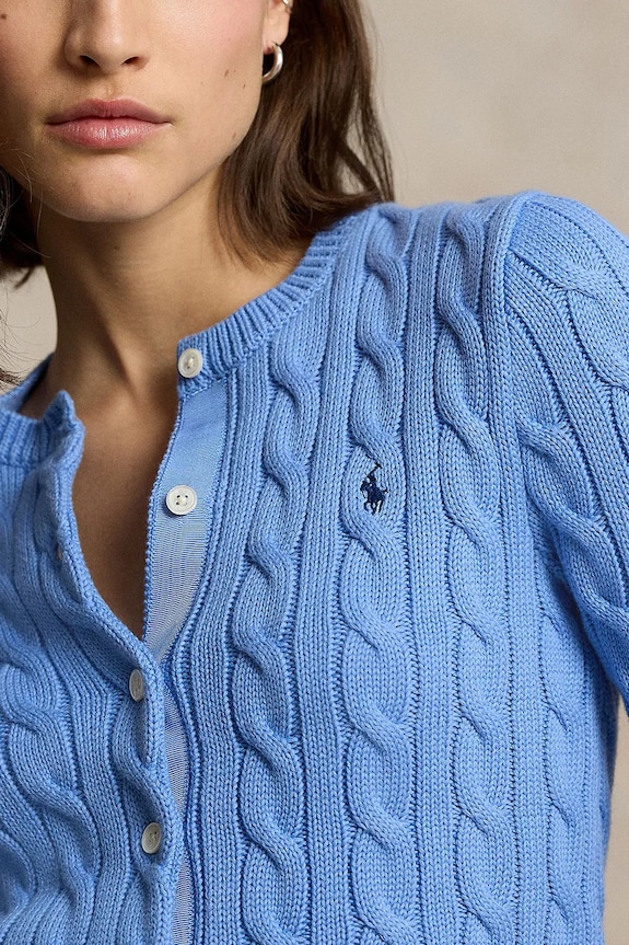 Памучна жилетка Polo Ralph Lauren син 211891643