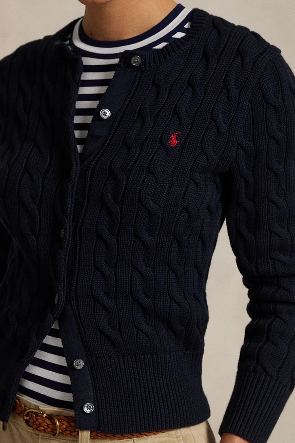 Памучна жилетка Polo Ralph Lauren тъмносин 211891643