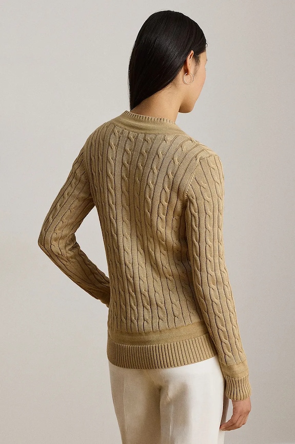 Lauren Ralph Lauren sveter dámsky s bavlnou 200888795 béžová AW24