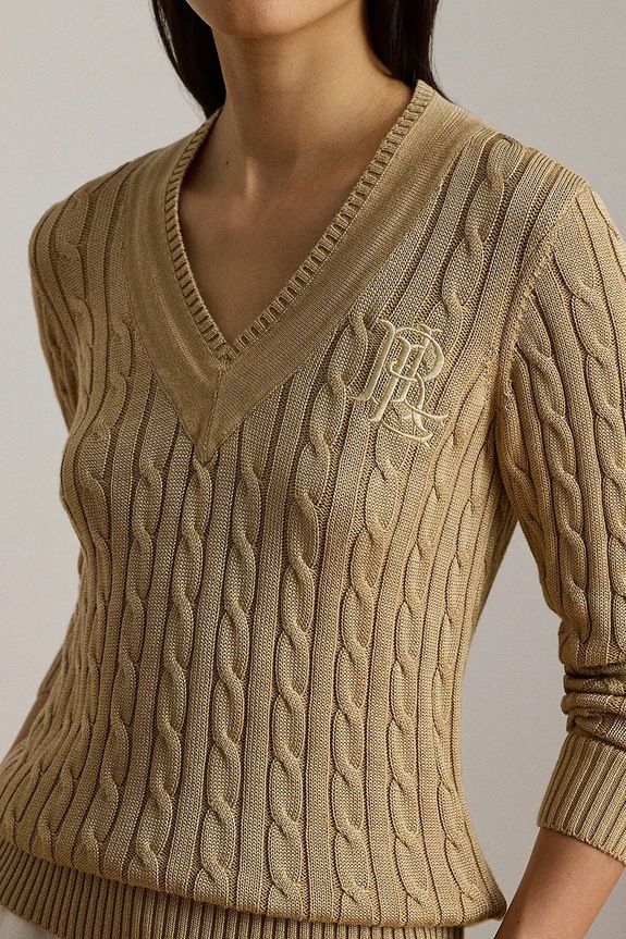 Lauren Ralph Lauren sveter dámsky s bavlnou béžová 200888795