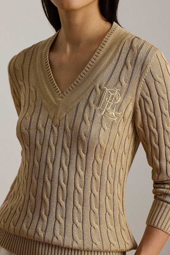 Lauren Ralph Lauren sveter dámsky s bavlnou béžová 200888795