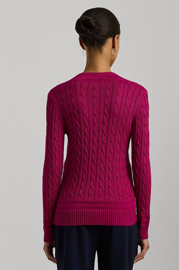 Lauren Ralph Lauren svetr dámský s bavlnou 200888795 burgundské AW24