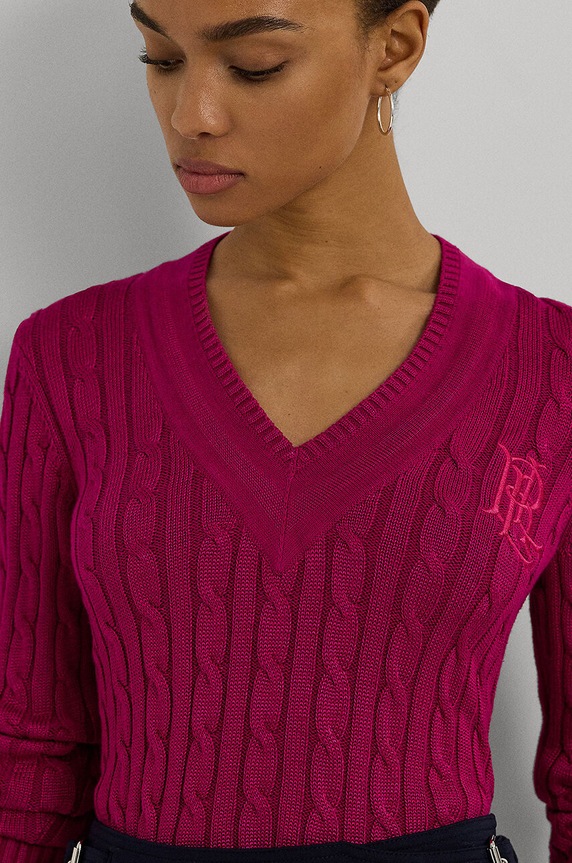 Lauren Ralph Lauren svetr dámský s bavlnou burgundské 200888795