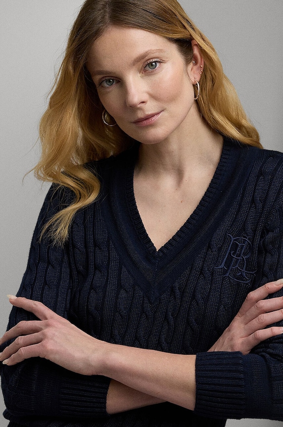 Lauren Ralph Lauren svetr dámský s bavlnou modrá 200888795
