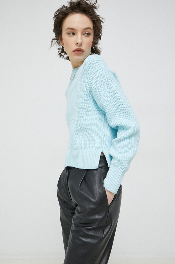 Abercrombie & Fitch sweter okrągły niebieski KI150.3100.220