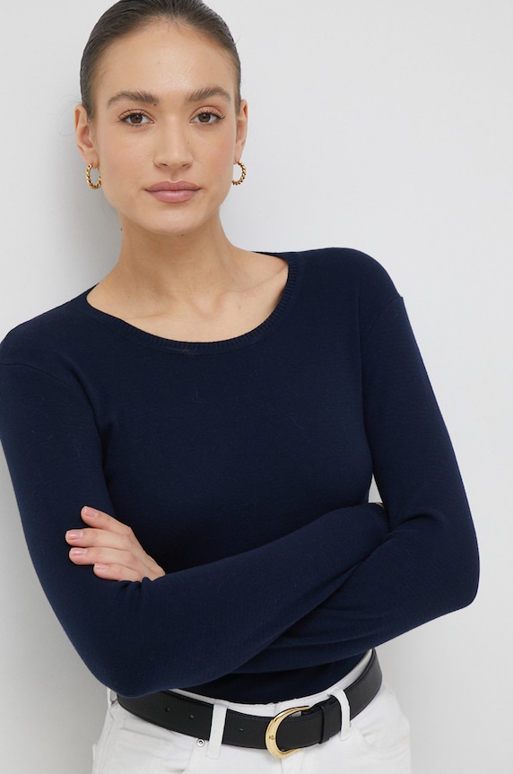 United Colors of Benetton sweter bawełniany bawełna granatowy 1091D1M08.016.