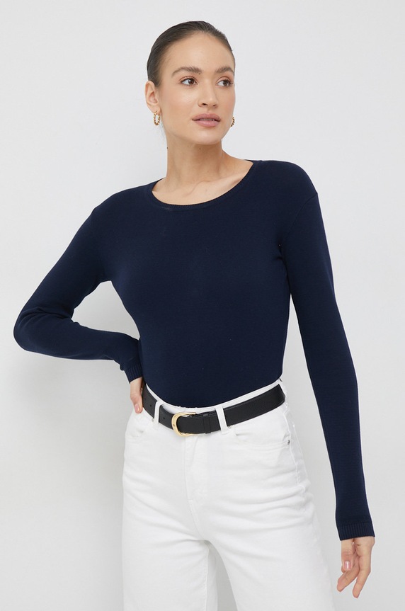 United Colors of Benetton sweter bawełniany granatowy 1091D1M08.016.
