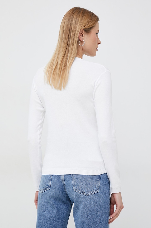 United Colors of Benetton pamut pulóver 1091D4625.101 fehér SS23