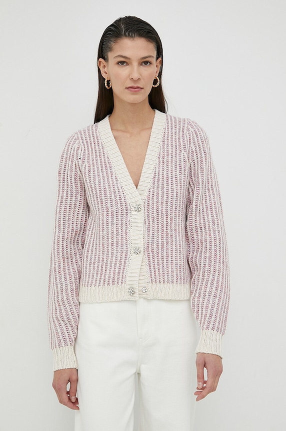 Bruuns Bazaar kardigan z domieszką wełny Nolana Hanara BBW3358 multicolor SS23