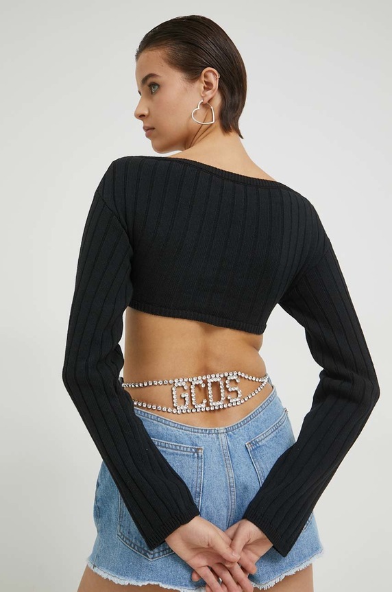 Odzież GCDS sweter SS23W380802 czarny