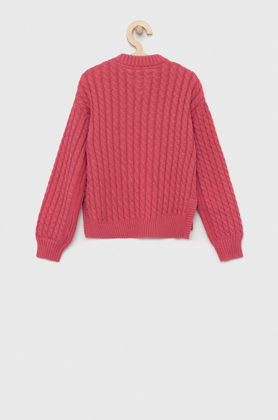 Tommy Hilfiger sweter bawełniany dziecięcy KG0KG07106.PPYX różowy SS23