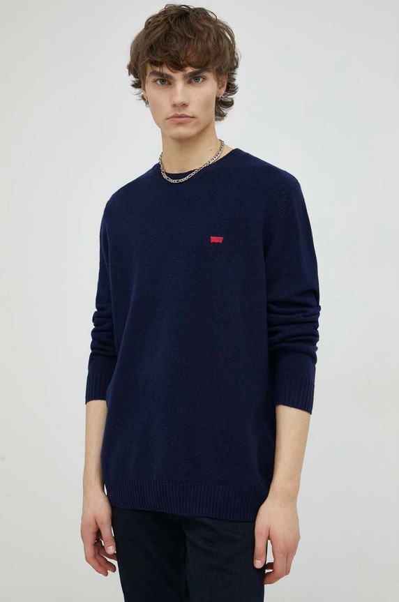 Volnen pulover Levi's Srednje debeline mornarsko modra A4320.0001