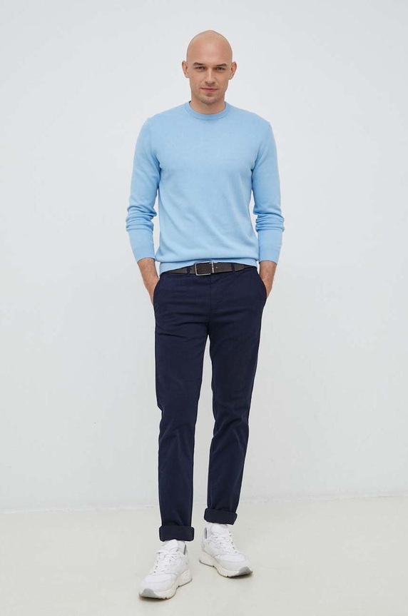 United Colors of Benetton sweter bawełniany 1098U1I76.29J niebieski SS23