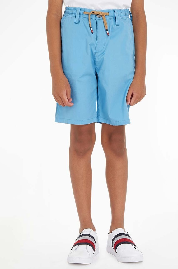 Tommy Hilfiger szorty dziecięce z elastanem niebieski KB0KB08124.PPYX