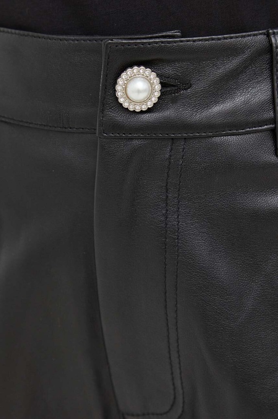 Custommade pantaloni scurti de piele Nava negru 999418711